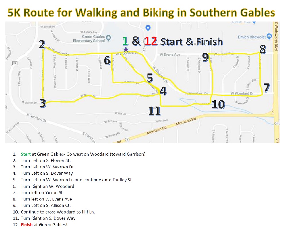 Southern Gables 5K Route