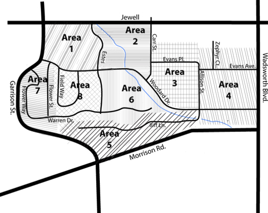 Southern Gables Neighborhood Association area map. Click for detailed, downloadable copy.