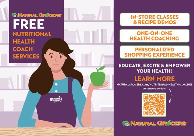 poster describing Natural Grocers Free Nutritional Health Coach Services